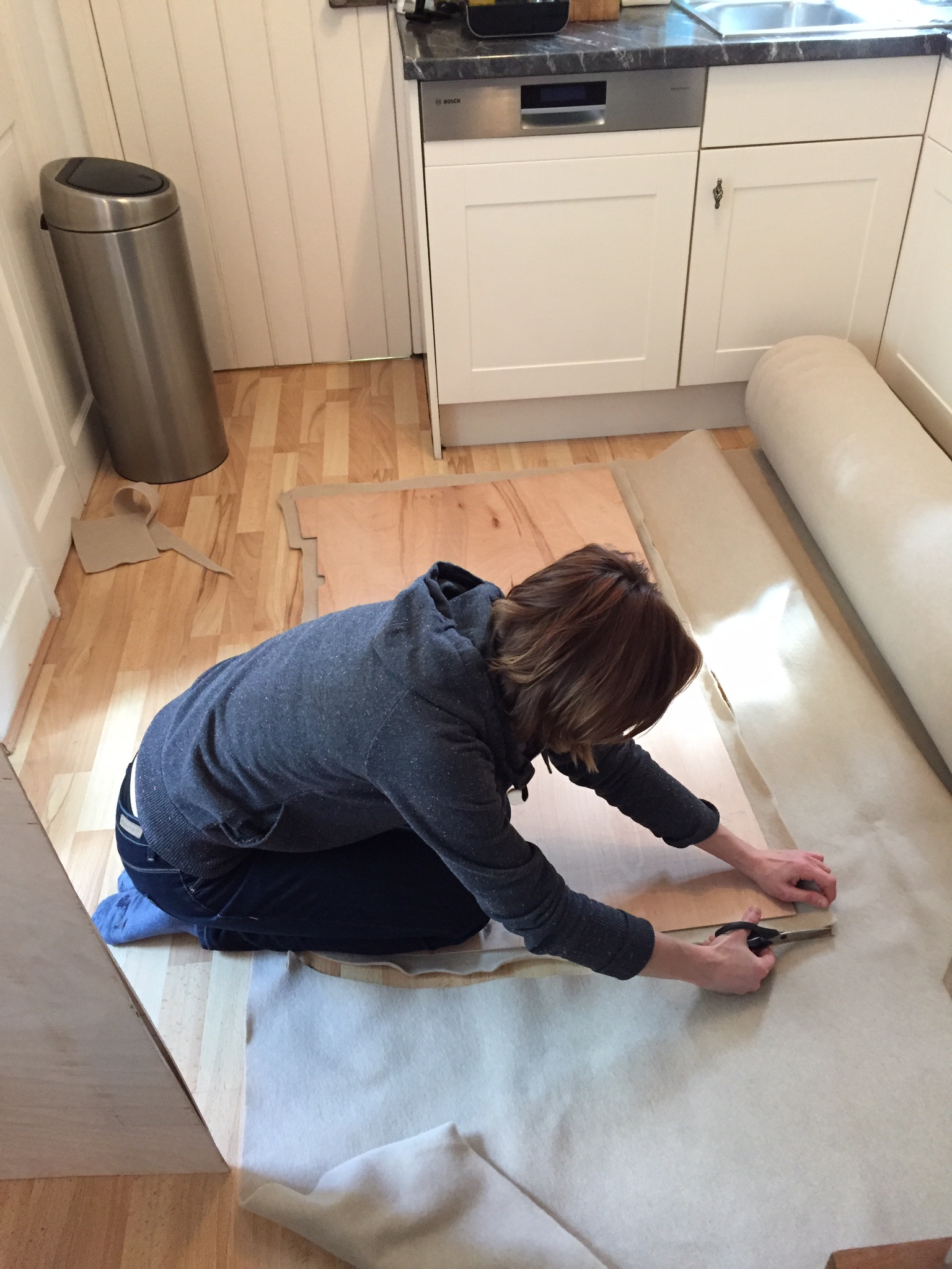 Carpeting the ceiling panels