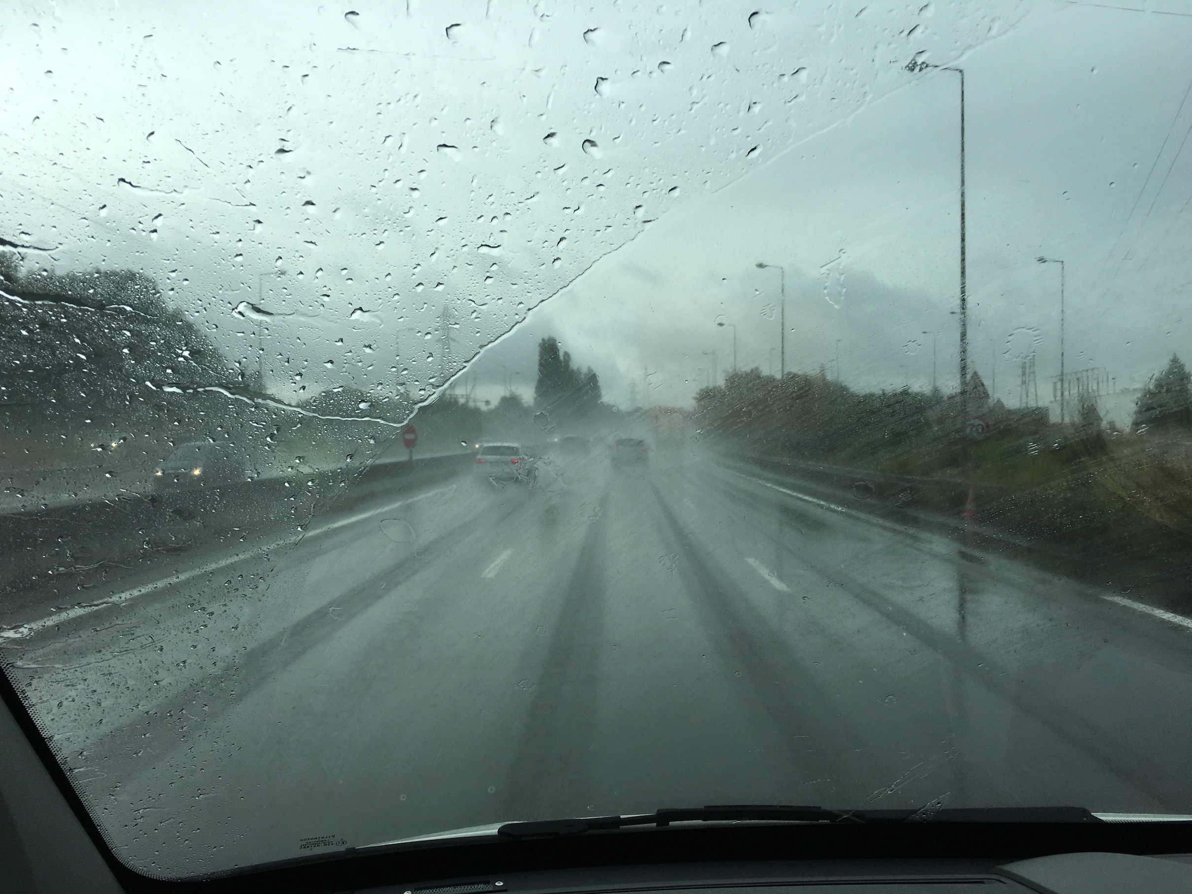 Driving rain through France